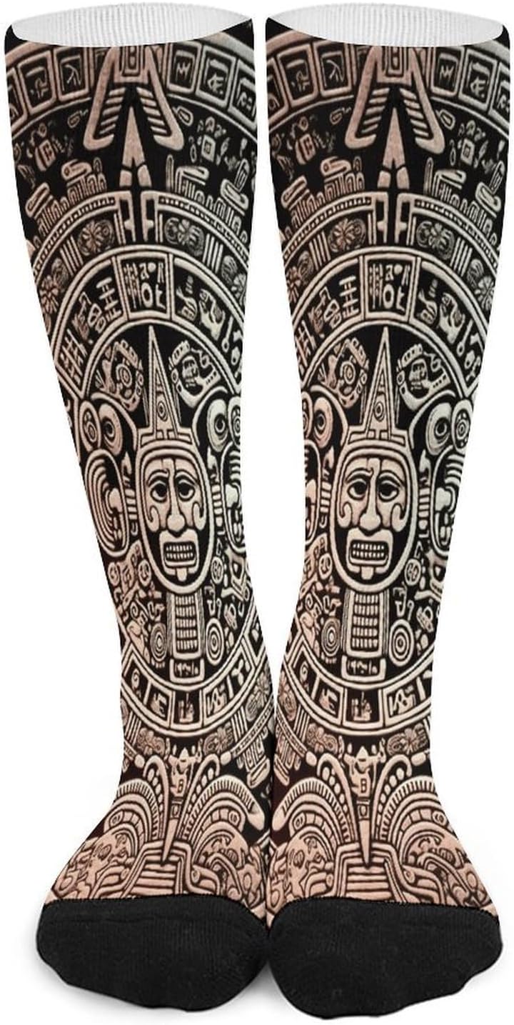 Mayan Calendar End of The World Compression Sock Circulation Support Socks Lightweight Knee High Tube Sock Over-The-Calf Sock for Adult