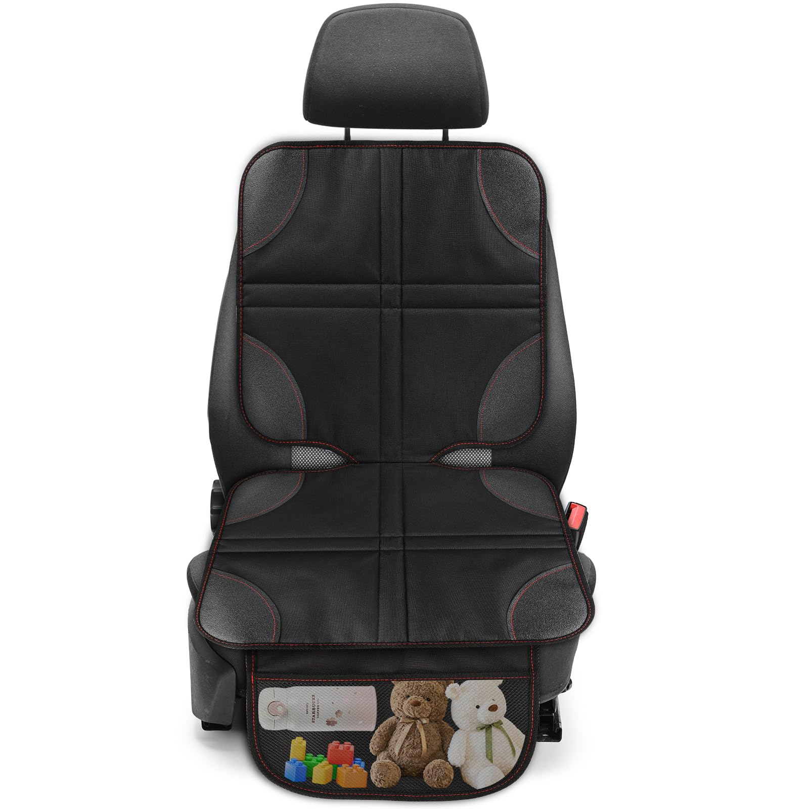 Protector Asiento Coche Silla Bebe, Tamaño Universal Protector Asiento Coche Niños Compatible Isofix con 1 Bolsillos de Almacenaje, Protectores Impermeables Desde Manchas y Daños, para SUV, Sedan