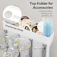 Vista 4 de GoMaihe Estante de secado de biberones: soporte vertical para secador de botellas que ahorra espacio, soporte de almacenamiento para accesorios