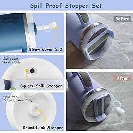 Stanley Cup Accessories Set,Including 2 Pcs 0.4in Straw Cover, 1 Silicone Spill-Proof Stopper Set of 3, 1 Cute Butterfly Handle Charm, 1 Silicone Boot Fits Stanley 40&30 Oz Tumbler (Stargaze)