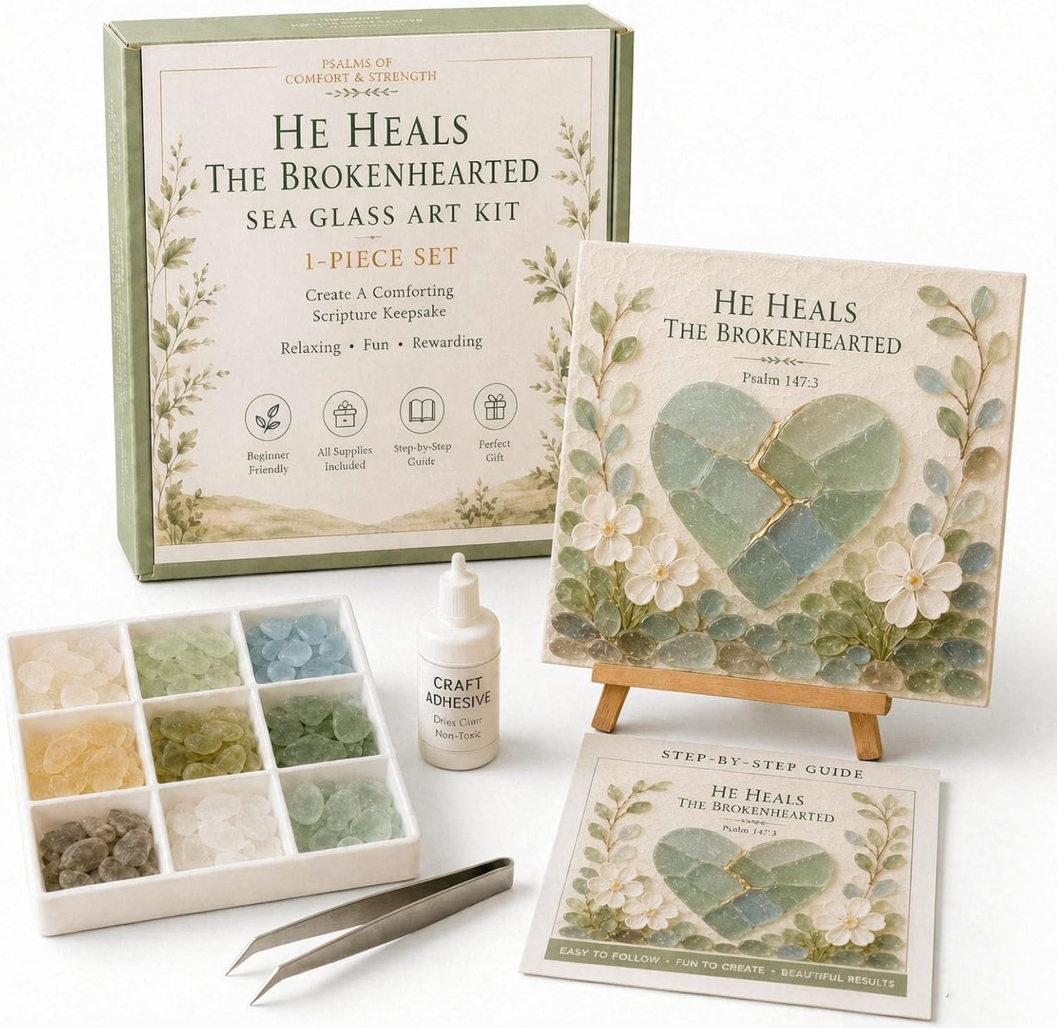 Timeless American Destinations Sea Glass Art Kit – DIY Mosaic Coastal Craft (A1)