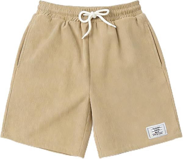 Haloumoning Pantalones cortos de verano para niño, elásticos, bermudas, elásticos, con cordón y bolsillos - 1