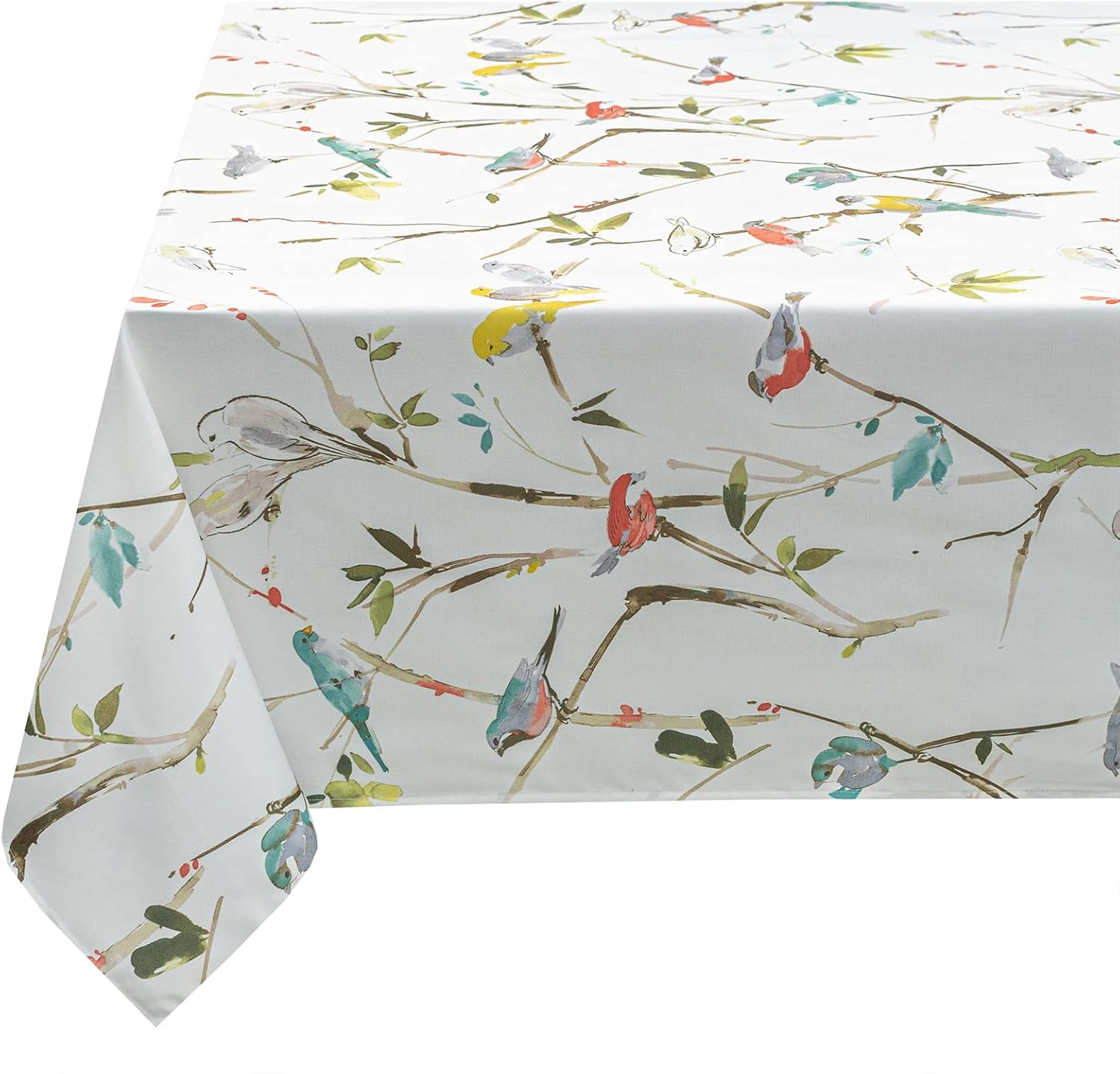 Benson Mills Spillproof Spring/Summer Durable Heavyweight Fabric Indoor Outdoor Tablecloth, Washable Table Cloth for Rectangle Tables, Picnic/Patio Table Covers (60" x 104" Rectangular, Menagerie)