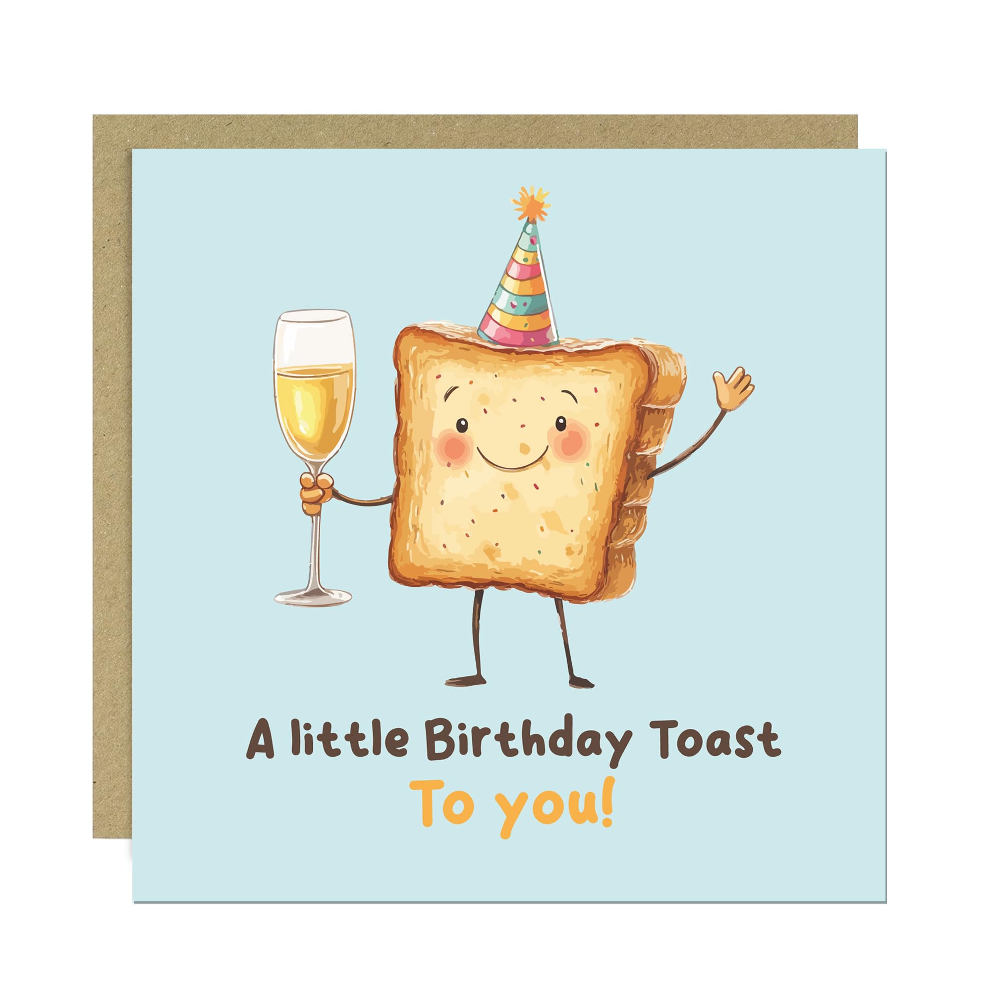 RED OCEAN Novelty Birthday Card For Him Her Little Birthday Toast Mum Dad Grandpa Nan Grandad Friend Brother Sister Funny Birthday Card With Kraft Envelope Brother Sister Birthday Card