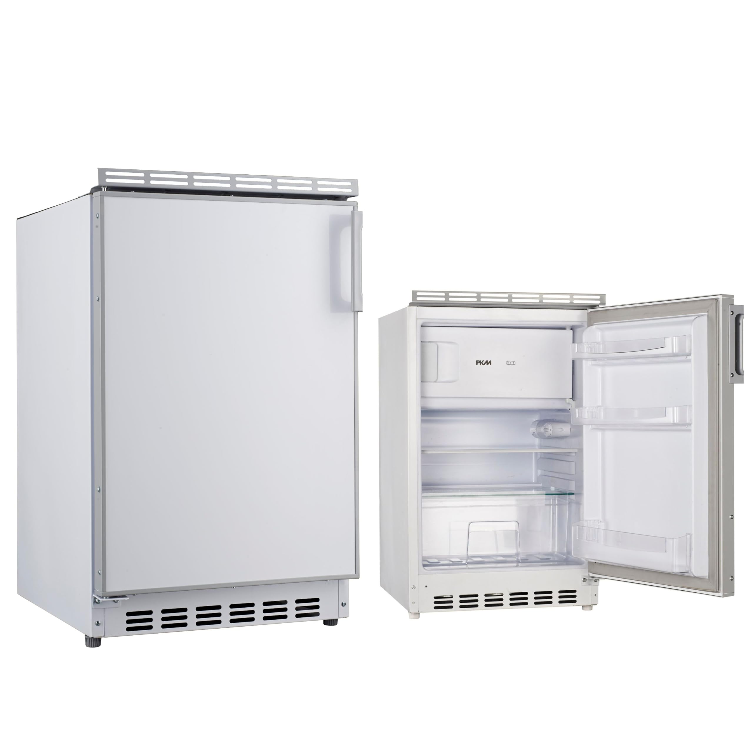 PKM KS82.3EUB Unterbaukühlschrank mit Gefrierfach | 83 Liter Nutzinhalt | wechselbarer Türanschlag | Höhenverstellbare Füße | LED-Beleuchtung | 41 dB | 50 cm Breite | Weiß