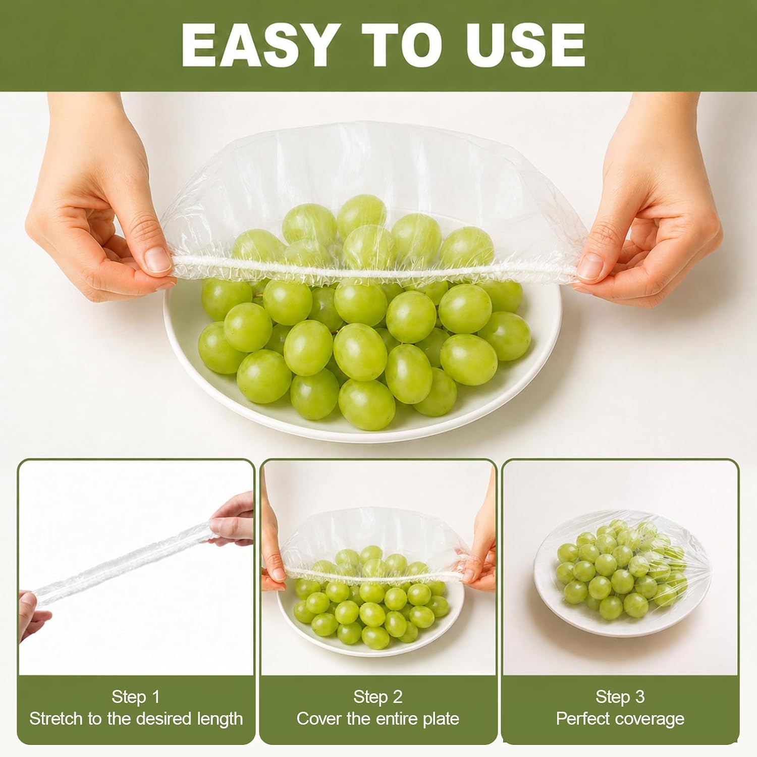 300PCS Bowl Covers for Bread Proofing Stretch Elastic Food Covers Reusable