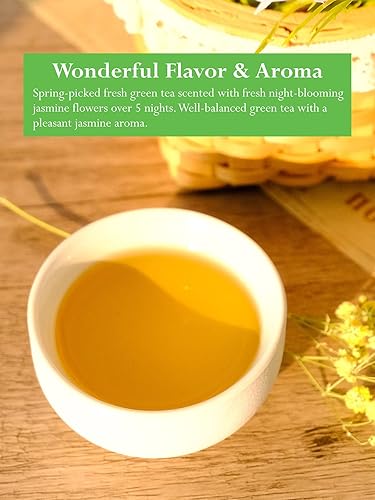 Miniatura 3 de TeeLux Bolsas de té verde de jazmín té verde perfumado con cafeína natural con aroma agradable 100 bolsas de té