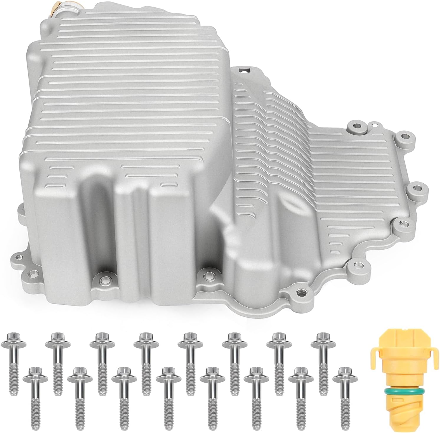 Enhanced Aluminum Engine Oil Pan with Bolt Fits for 2017-2019 Ford F150, 2018-2019 Expedition, 2018 Lincoln Navigator 3.3L 3.5L, Replaces HL3Z-6675-A