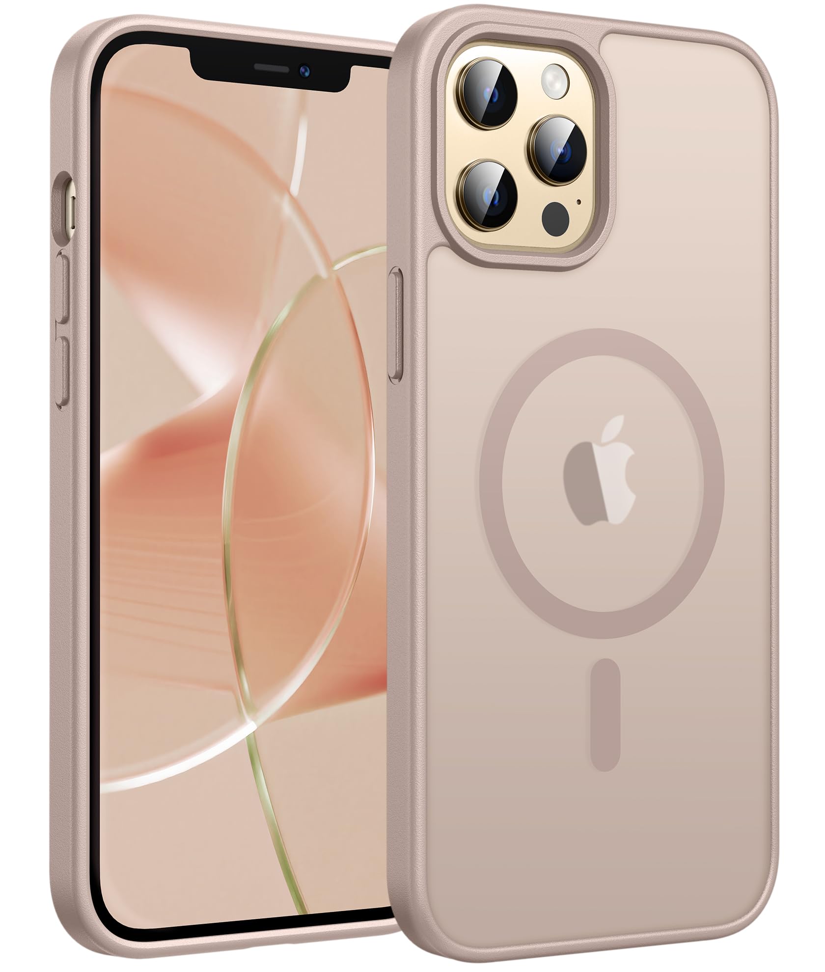 FNTCASE for iPhone 12 Pro Max Case, Fit for Magsafe, Translucent Matte Back