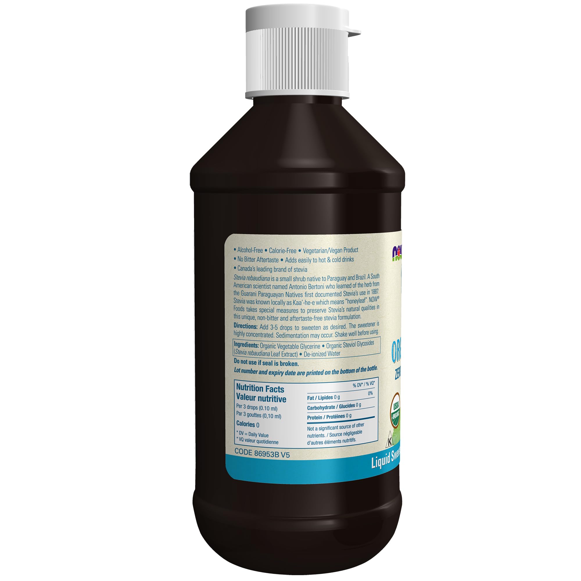 NOW Stevia Glycérite Liquide Sans Alcool 237mL