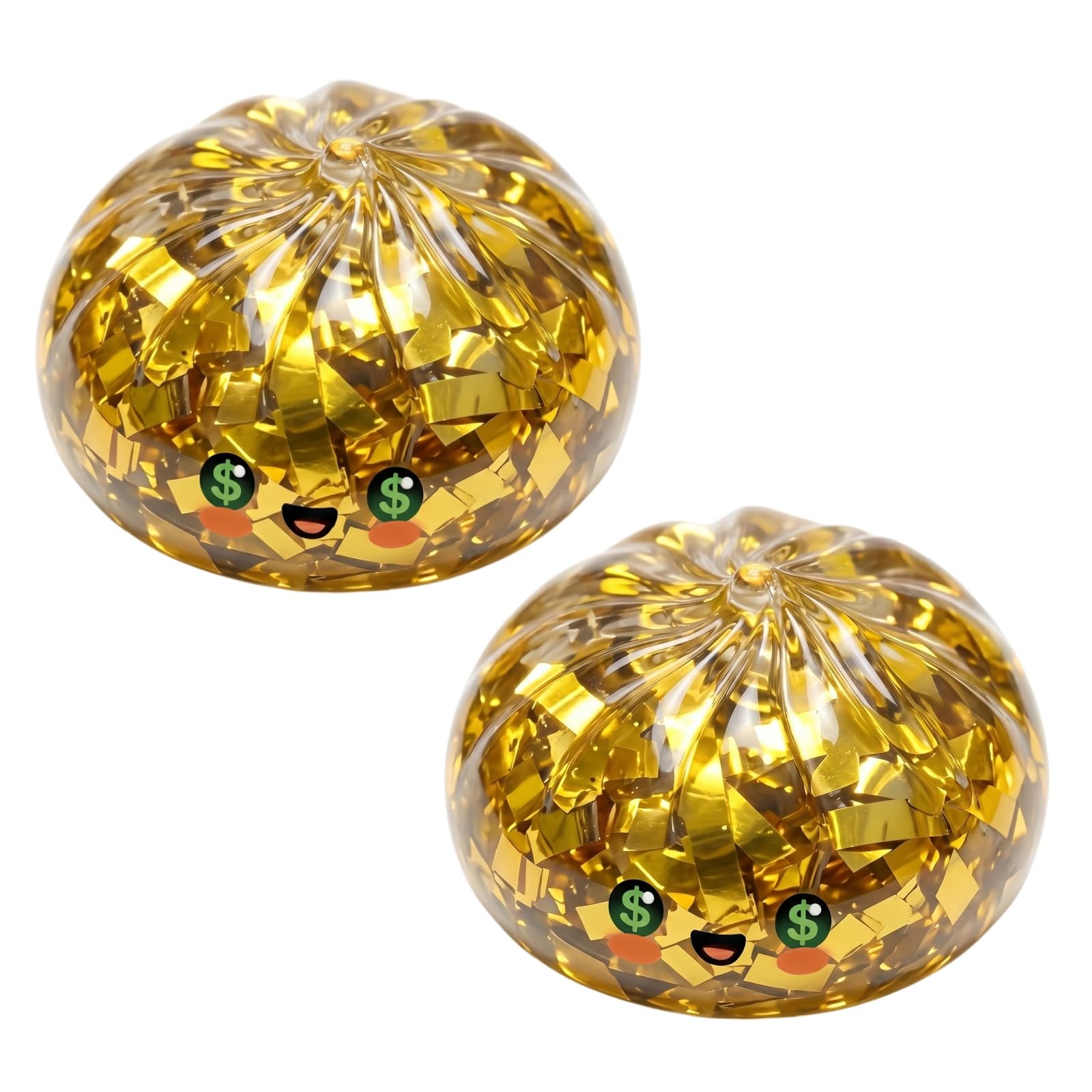 Golden Ticket Edition Dumpling Squishy Mystery Box,Ball with Water Beads Glitter Dumpling Squishy,Squeeze Dough Ball Stress Relief Hand Toys with Food Steamer Fidget Sensory Toy