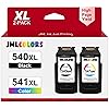 JMLCOLORS 540XL 541XL Twin Pack Compatible for Canon 540 and 541 Ink Cartridges PG-540XL Black CL-541XL Colour for Pixma MX475 MG4250 MG3600 MG3150 MG3250 MG3550 MG3650 MG3650S TS5150 TS5151-600 pages
