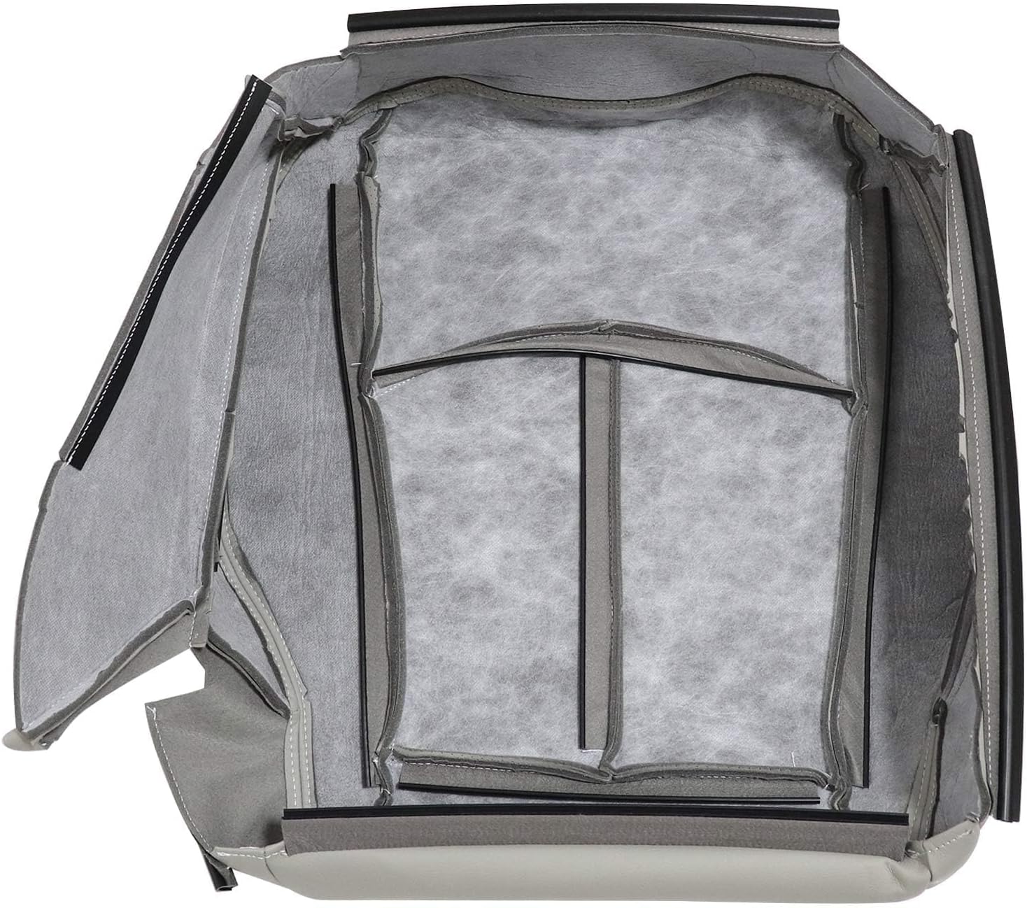 SecosAutoparts Gray Perforated Front Passenger Side Bottom Microfiber Leather Replacement Seat Cover Compatible with Mercedes Benz E63 E280 E300 E320 E350 E500 E550 2003 2004 2005 2006 2007 2008 2009