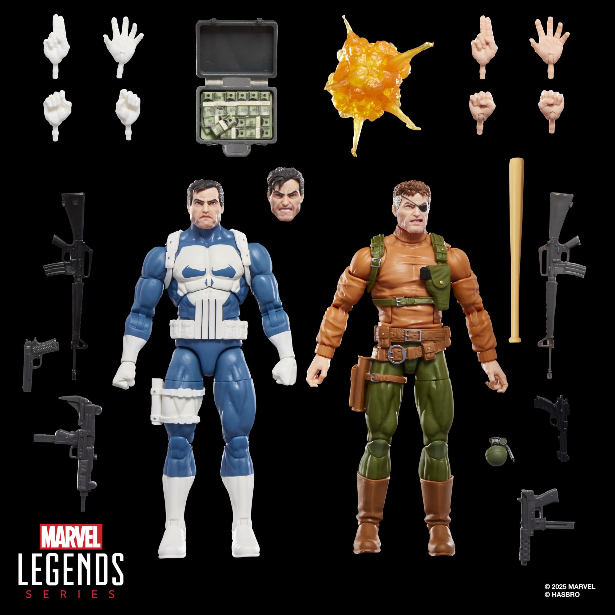 Marvel Legends Series Gamerverse, Punisher y Nick Fury, Figuras de acción coleccionables
