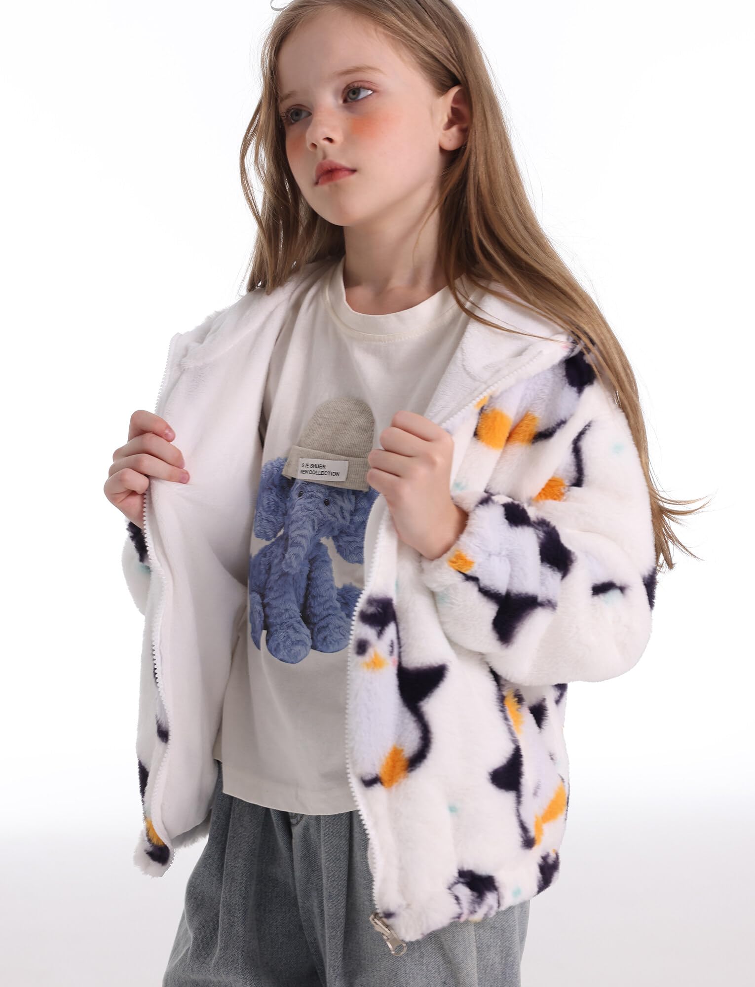 SEAUR - Chaqueta con capucha de forro polar para niños y niñas, para otoño, invierno, gruesa, cálida, para niños, chaqueta de forro polar