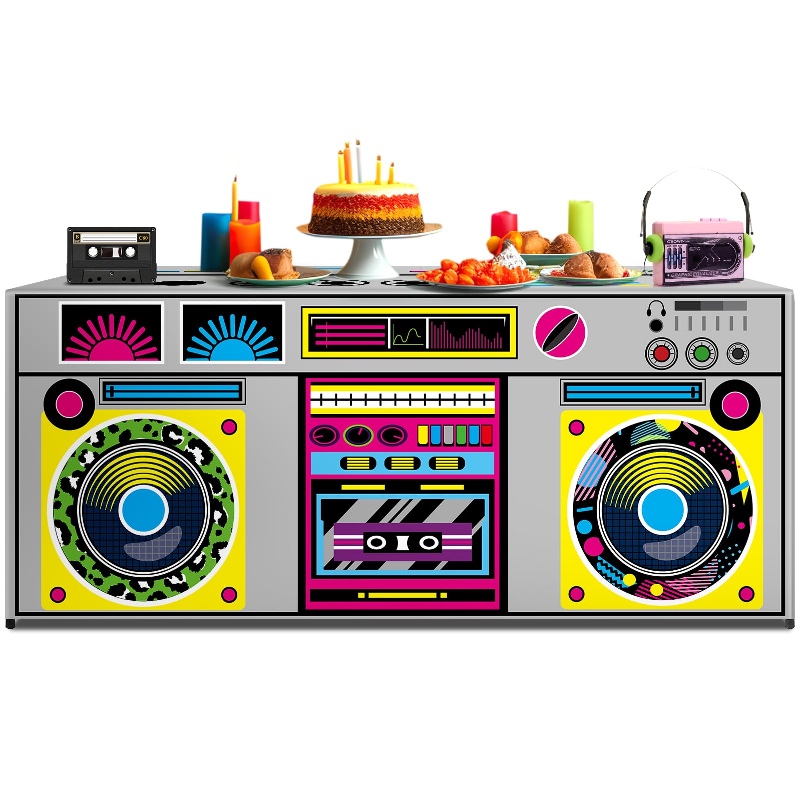 Amazon.com: 6 Ft 80s 90s Theme Tablecloths Birthday Party