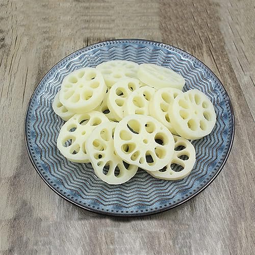 Miniatura 3 de 6 piezas de raíz de loto artificial rebanadas de verduras falsas decoración fotografía accesorios