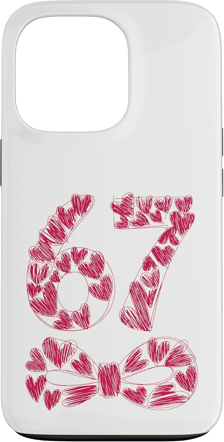 Viral 67 Hand-Drawn Hearts Valentine's Day Cute Girls Case for iPhone 13 Pro
