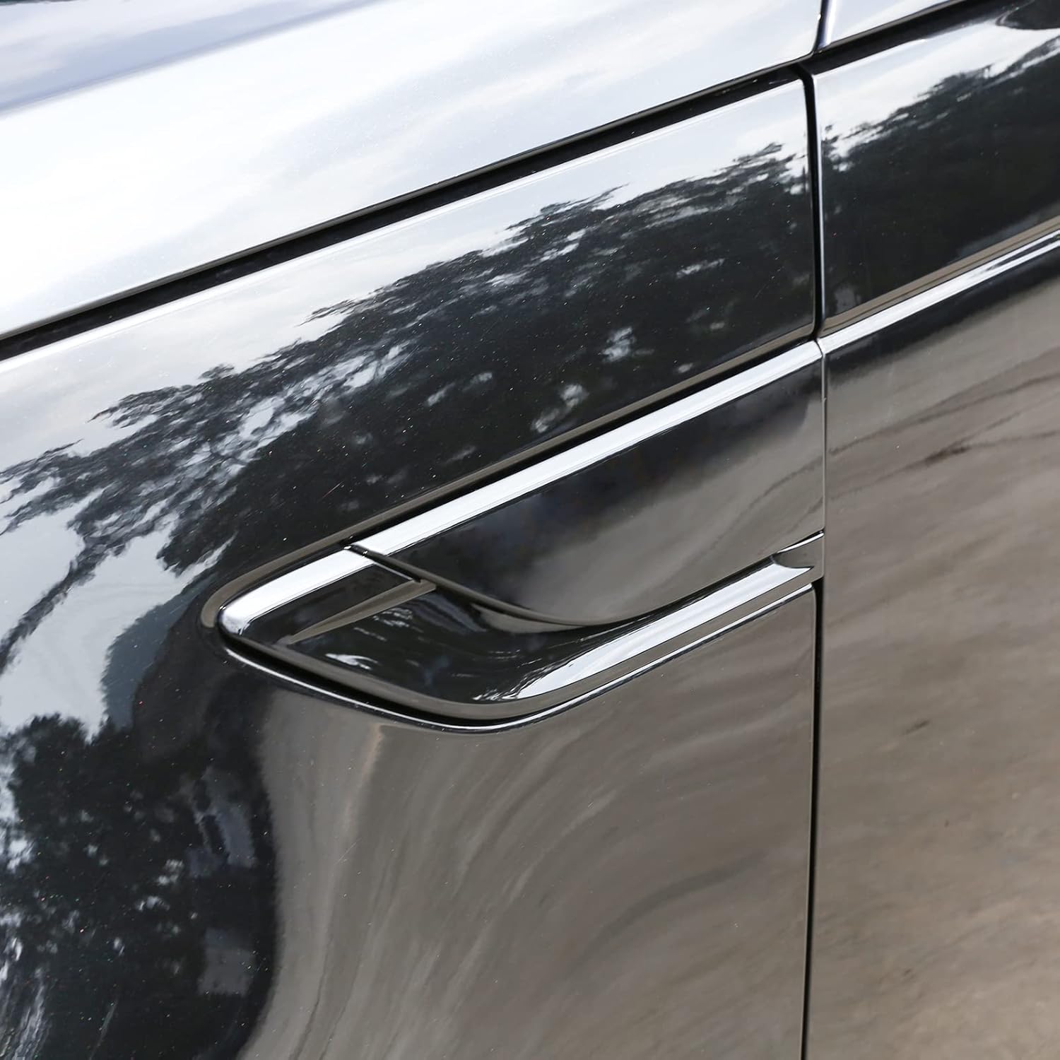 Car side fender trim Compatible with Land Rover Discovery 5 2017-2023 Car side fender black replacement trim accessories, car blackening modification