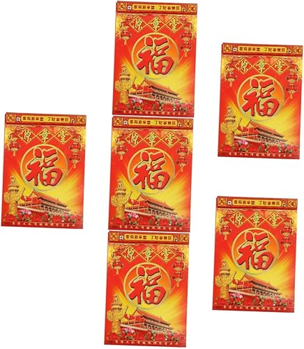 EXCEART 6 Pcs 2022 2023 Old Calendar Home Use Calendar 2022 Annual Calendar 2022 Wall Scroll Calendar New Daily Household Decor Hanging Chinese