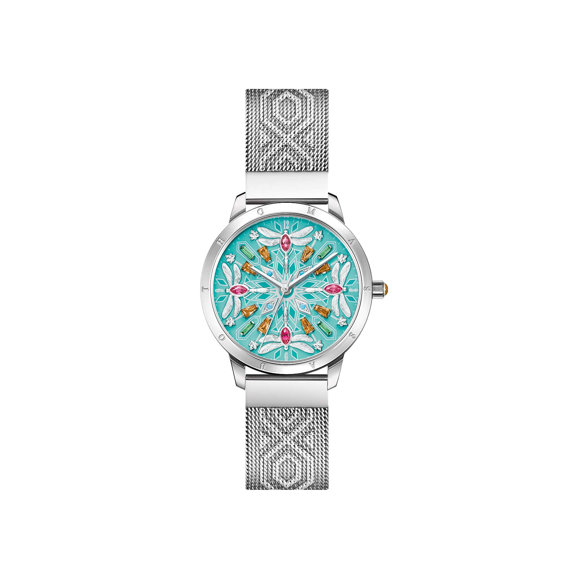 THOMAS SABO Damenuhr Kaleidoskop Libelle Gold türkis Edelstahl, Edelstahl Silberfarben