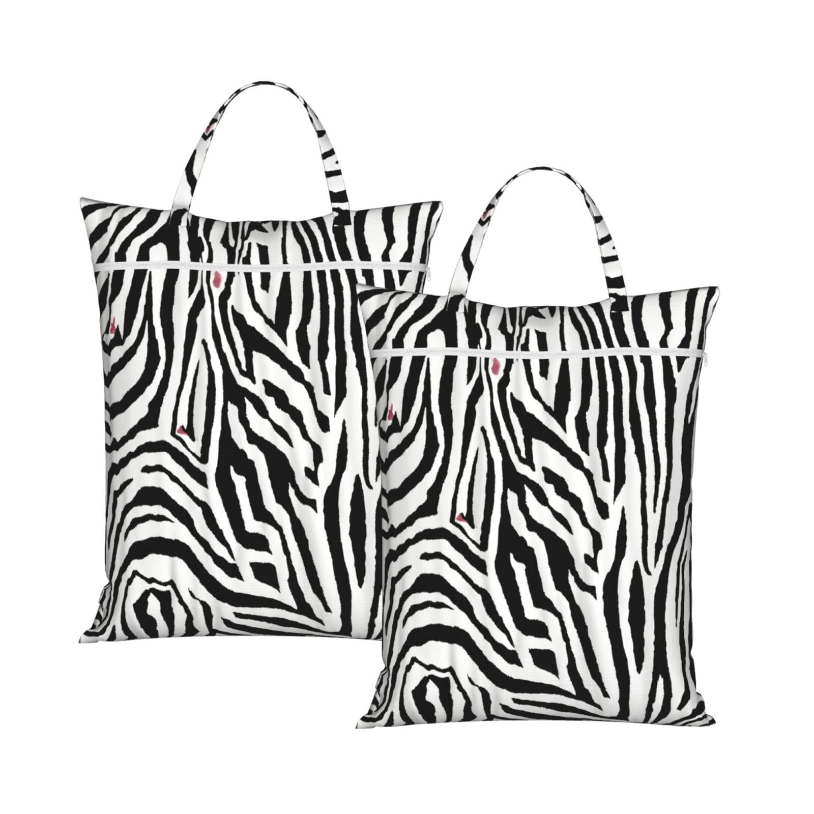 Zebra Print Print Travel Laundry Bag Foldable Lightweight Camping Beach Dorm Weekend Getaways