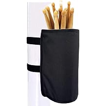 Drumstick Holder for Up to 10 Pairs Drumsticks Brushes Mallets with Two Hook & Loop Straps, Heavy-duty Nylon Drum Sticks Holder Bag