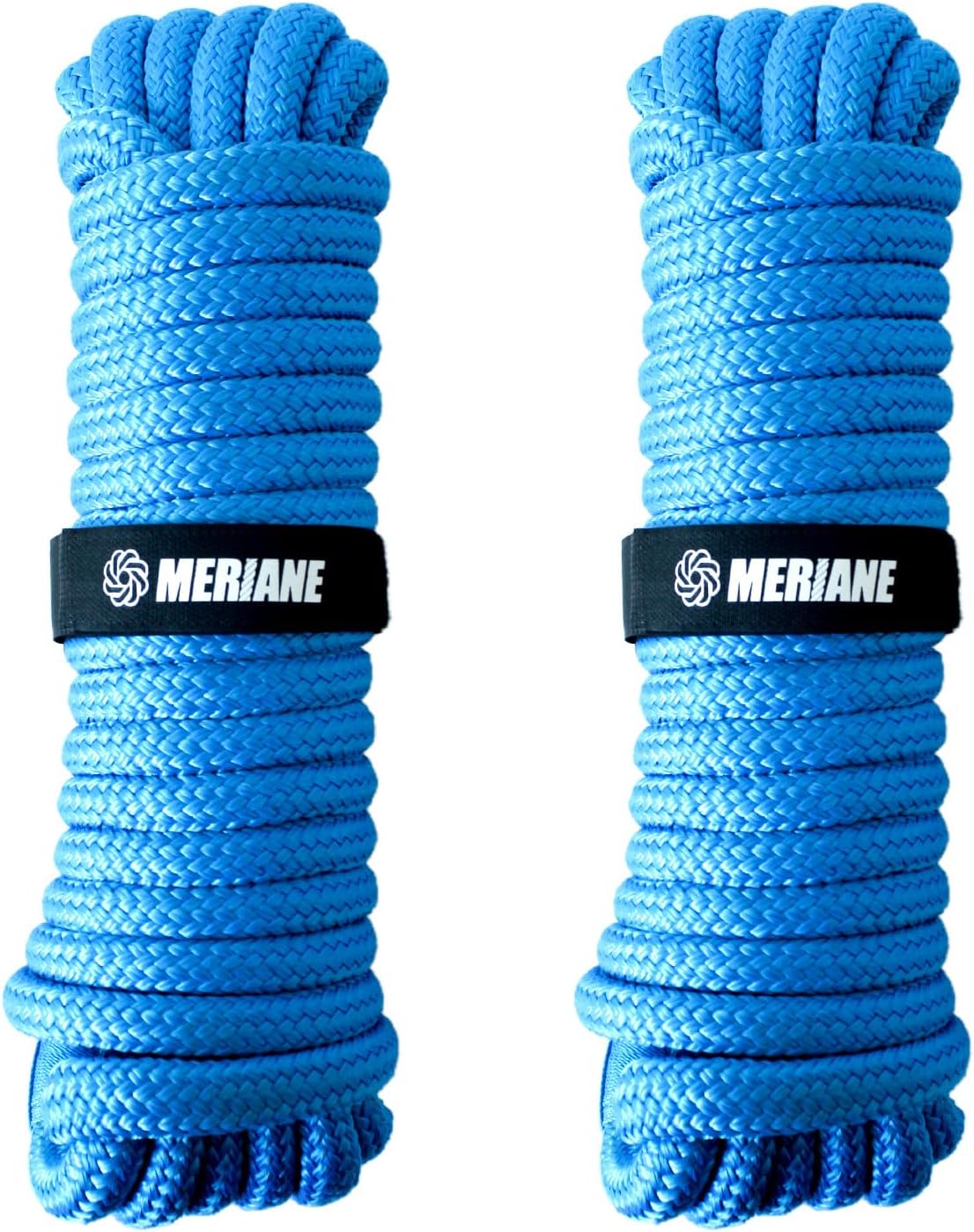 Boat Dock Lines Marine Grade, 5/8″ x 35′ Double Braided Nylon Boat Rope for Docking with 12″ Eyelet, 2 Pack Premium Mooring Lines, Weather & Damage Resistant, Blue
