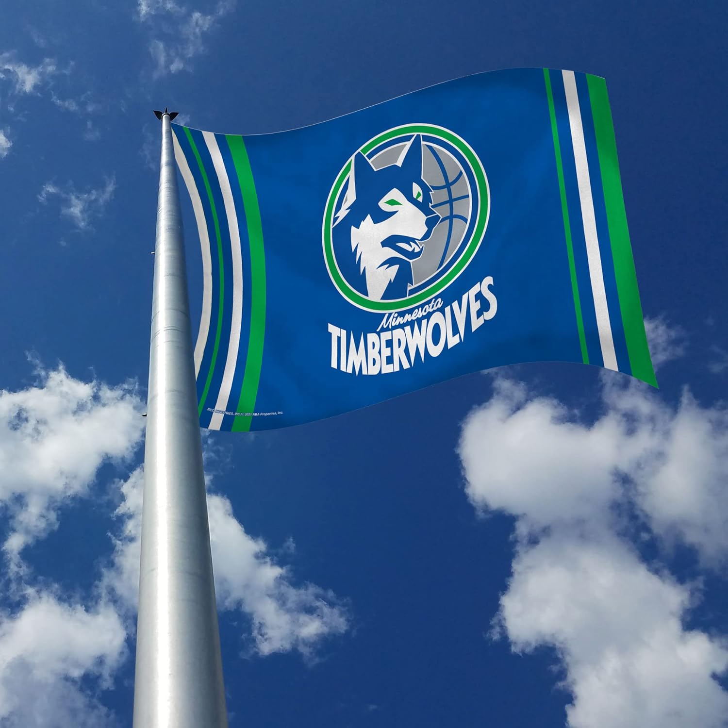 NBA Rico Industries Minnesota Timberwolves Retro 3' x 5' Banner Flag 3' x 5' Banner Flag Single Sided - Indoor or Outdoor - Home Décor