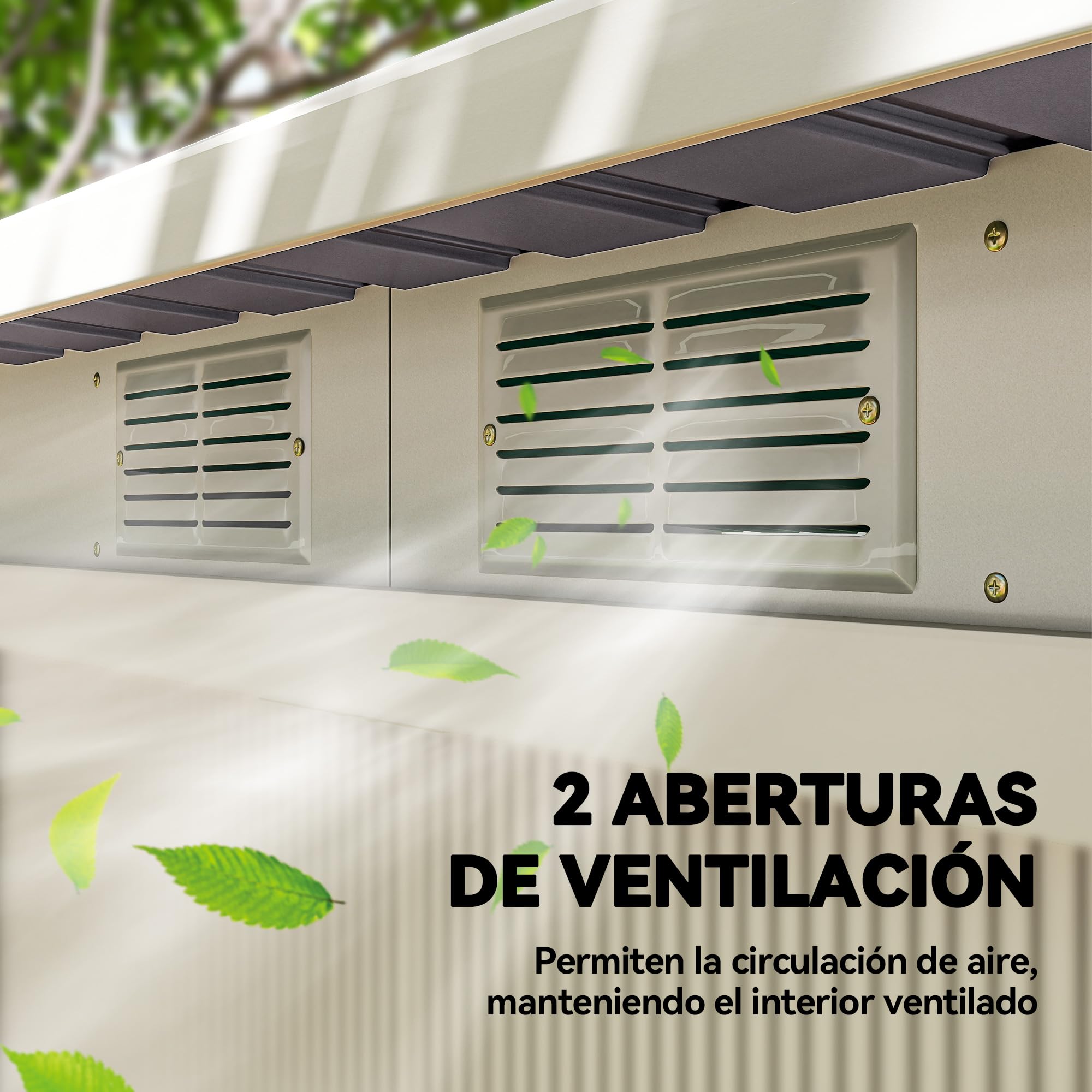Outsunny Caseta de Jardín Exterior 3,2 m², 280x130x172 cm, Cobertizo de Jardín Exterior Metálico con Puerta Corredera, Techo Inclinado, Base Refuerzo (Suelo NO Incluido) y 2 Ventanas, Gris Claro — view 8