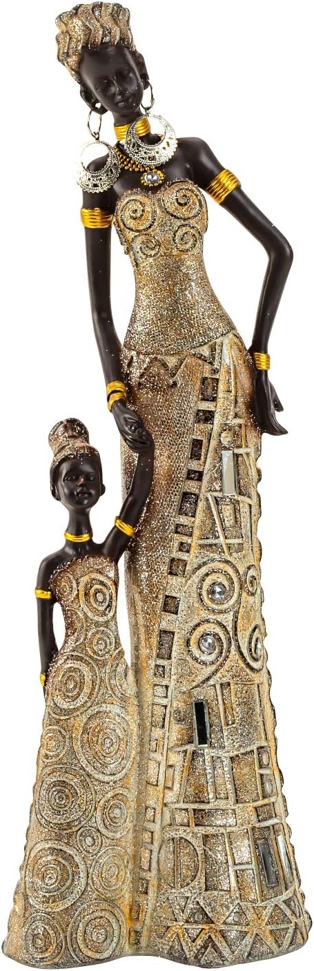 African female with child 32 cm tall Mother daughter African female figure Africa