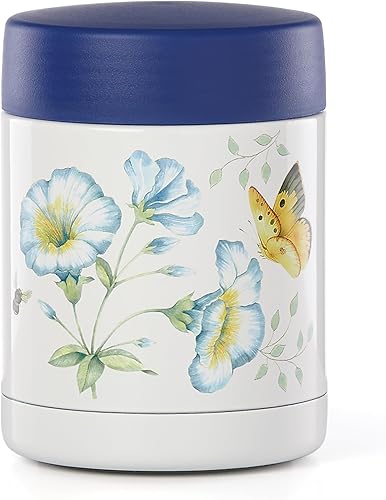 Vista 69 de Lenox recipiente para horno oval de porcelana con borde festoneado, diseño de pradera de mariposas., Blanco