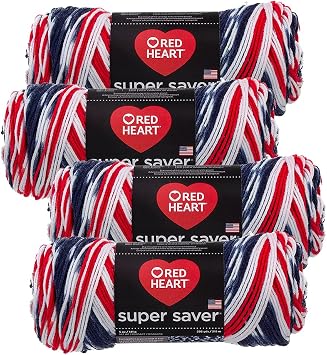 Red Heart Super Saver Yarn 4-Pack of 5oz Skeins Americana