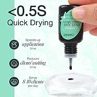 Vista 2 de LASHVIEW - Pegamento para extensiones de pestañas, 0.3 seg de secado rápido, permanencia de 6-8 semanas, adhesivo negro profesional, pegamento