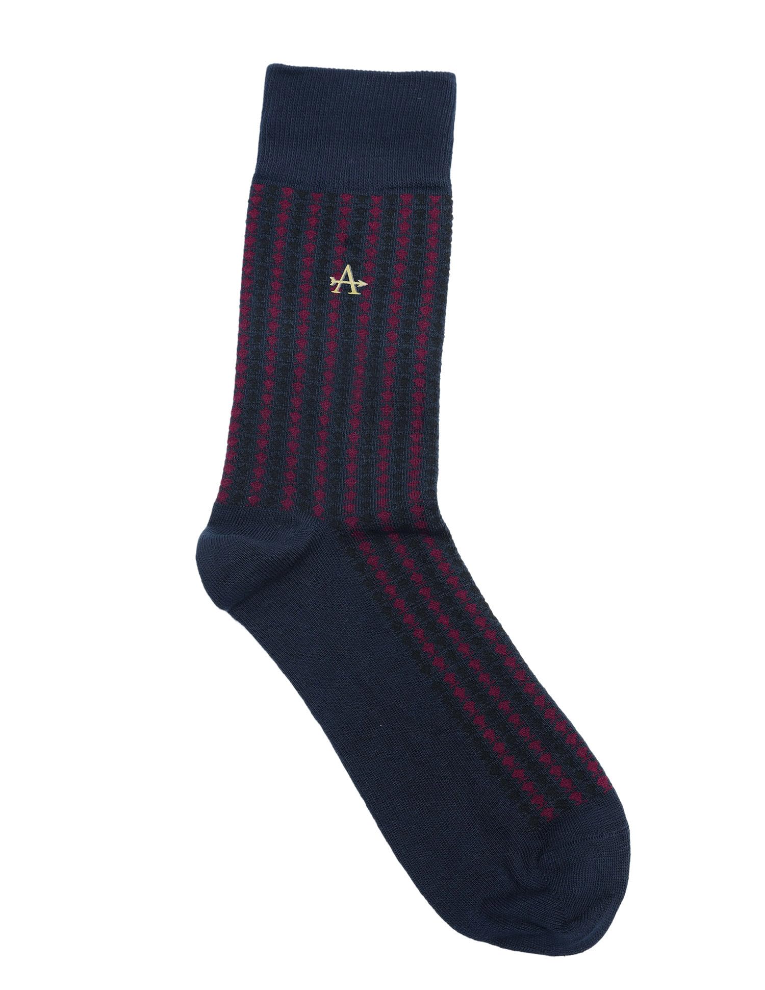 Mens Geometric Navy Socks-image-12