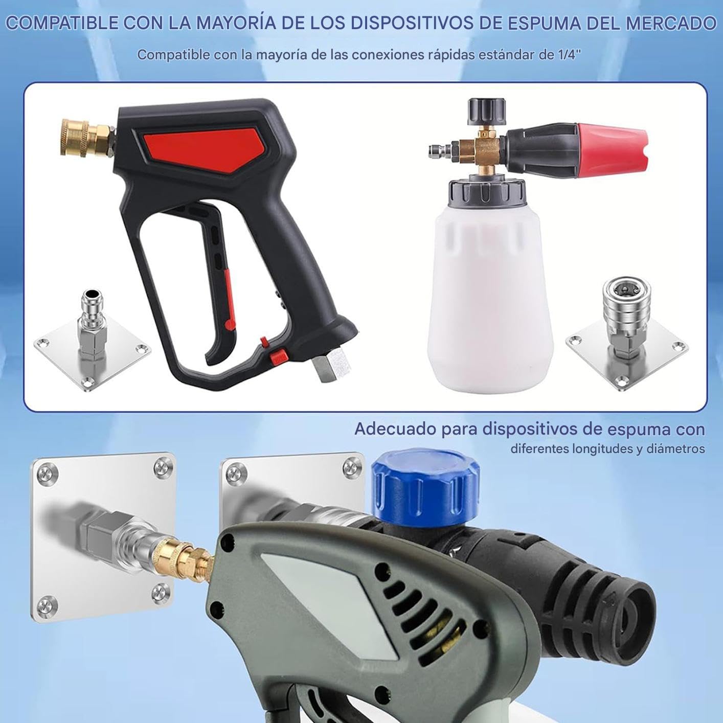 Soporte para Hidrolimpiadora - Soporte para De Espuma De Conexion Rapida, De Pared para Uso En Hogar, Garaje, Estación De Lavado, Jardín, Exteriores Y Taller