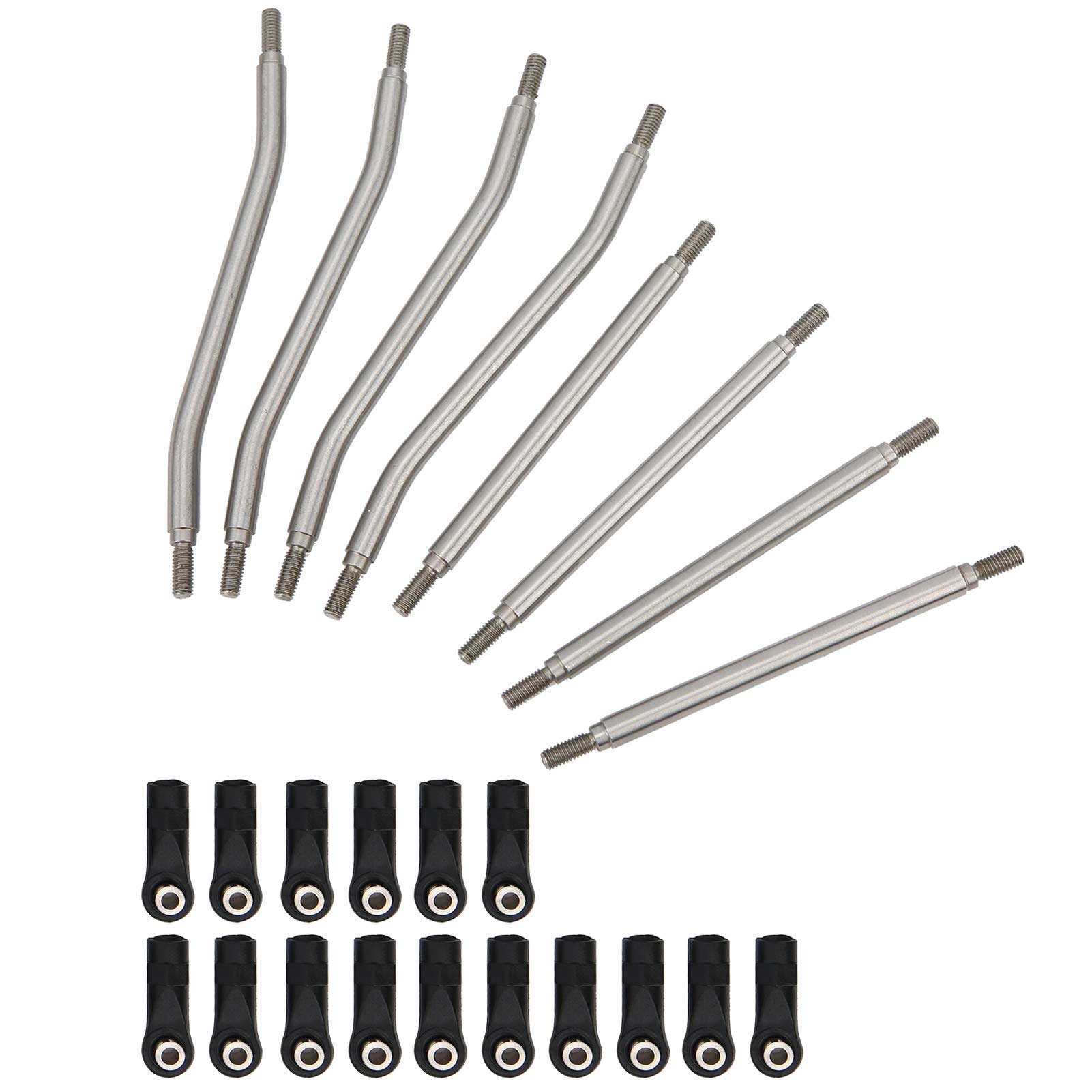 Odorkle 8Pcs RC Steering Link Rod End, Stainless Steel Servo Link Rod End for Capra AXI03004 Remote Control Car