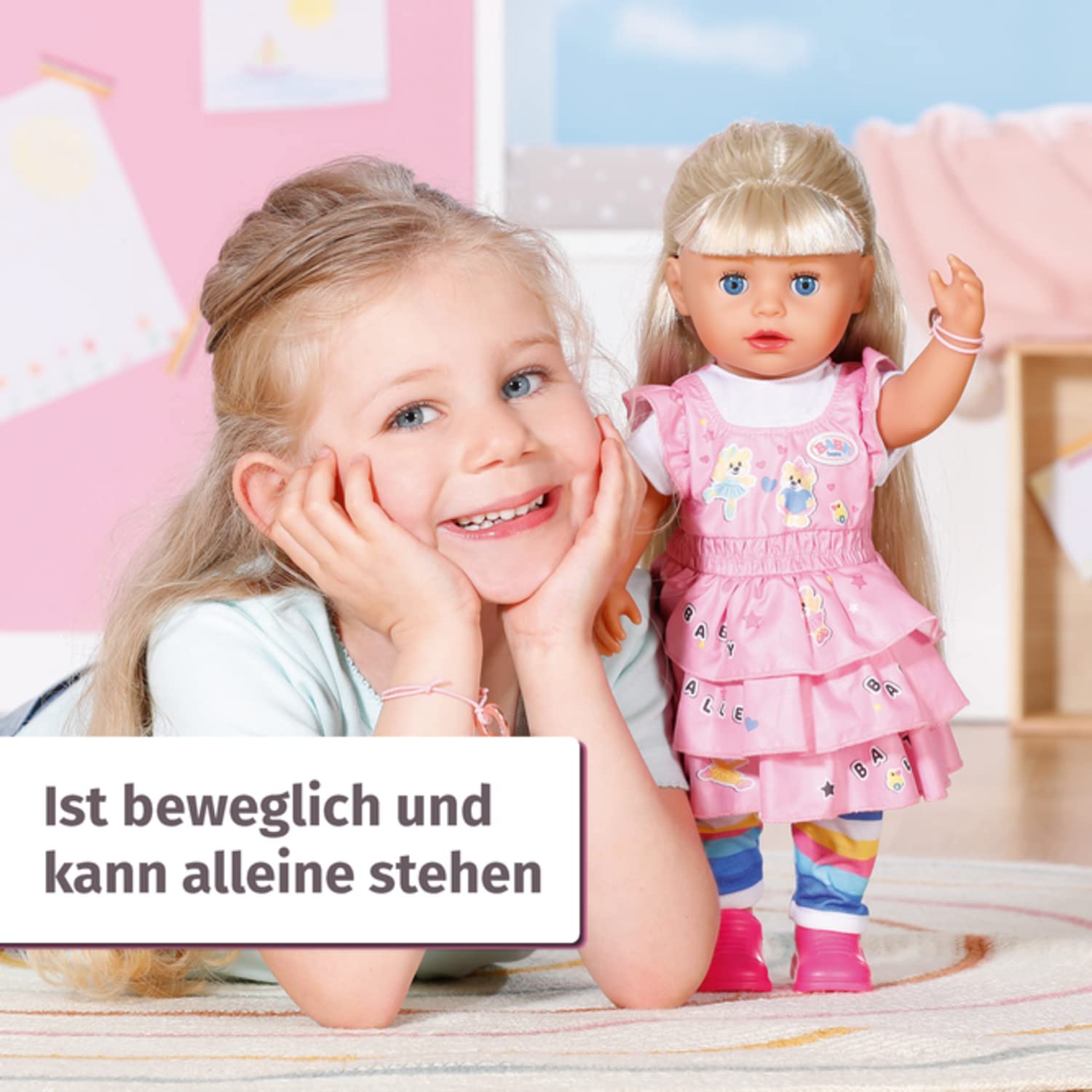 BABY Born Kindergarten Little Sister 36cm, Puppe mit Haaren und Funktionen ohne Batterie, inkl. Zubehör, für Kinder ab 3 Jahren, 36 cm große Puppe, 828533 Zapf Creation