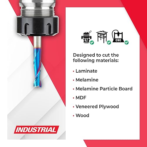 Miniatura 48 de Amana Tool Spektra Extreme Tool Life - Broca de carburo sólido para enrutador de inmersión en espiral, 46416-K, 1/4 de diámetro x 1-1/8 CH x vástago