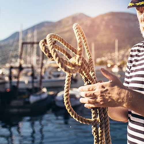 Miniatura 10 de Cuerda de yute, cuerda de cáñamo natural de 12 pulgada, cuerda de manila trenzada para manualidades, jardinería, escalada, hamaca, náutica, tira de