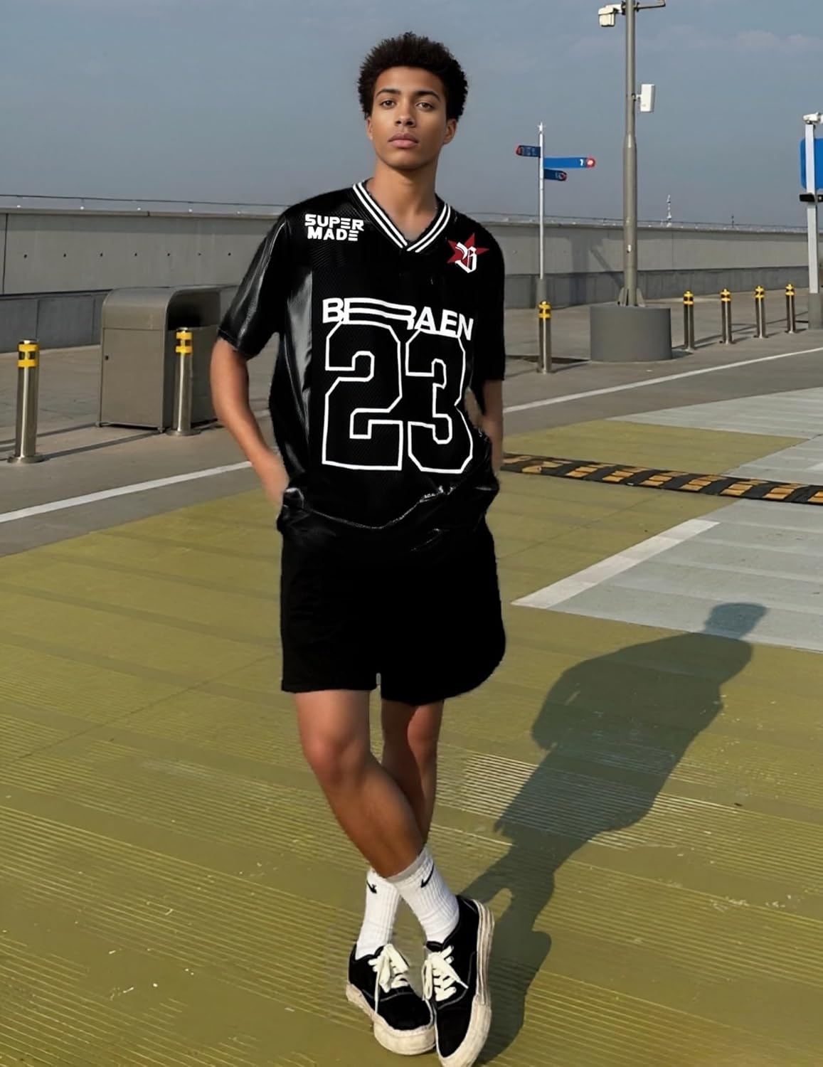 Vamtac Mens Jerseys Graphic Tee Shirts V Neck Short Sleeve Tops Vintage Baggy Summer Jersey 2025 Trendy Y2k Tshirts - Image 2