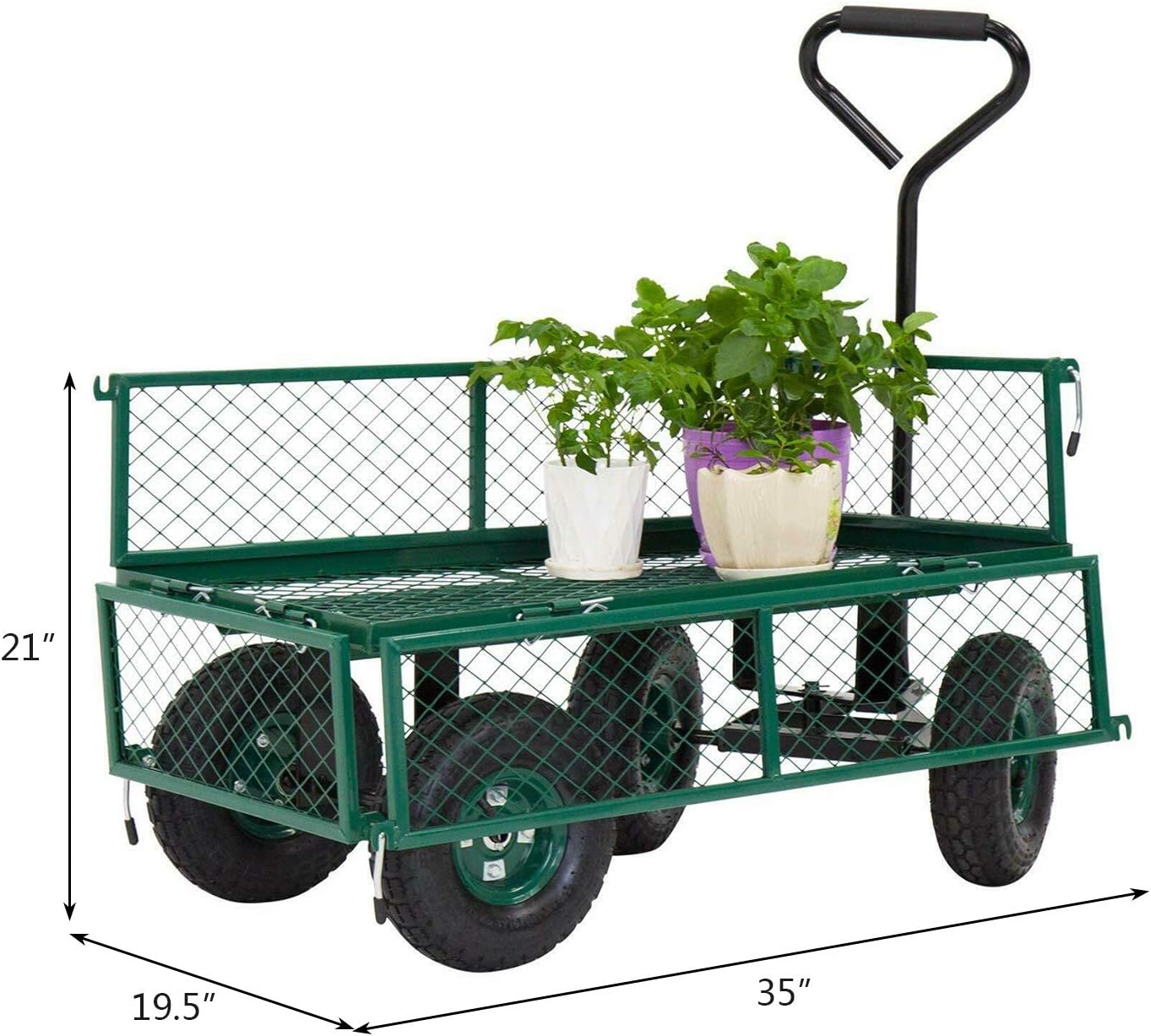 Buy KINTNESS Garden Carts Yard Dump Wagon Cart Lawn Utility Cart w/ 600pound Capacity Heavy