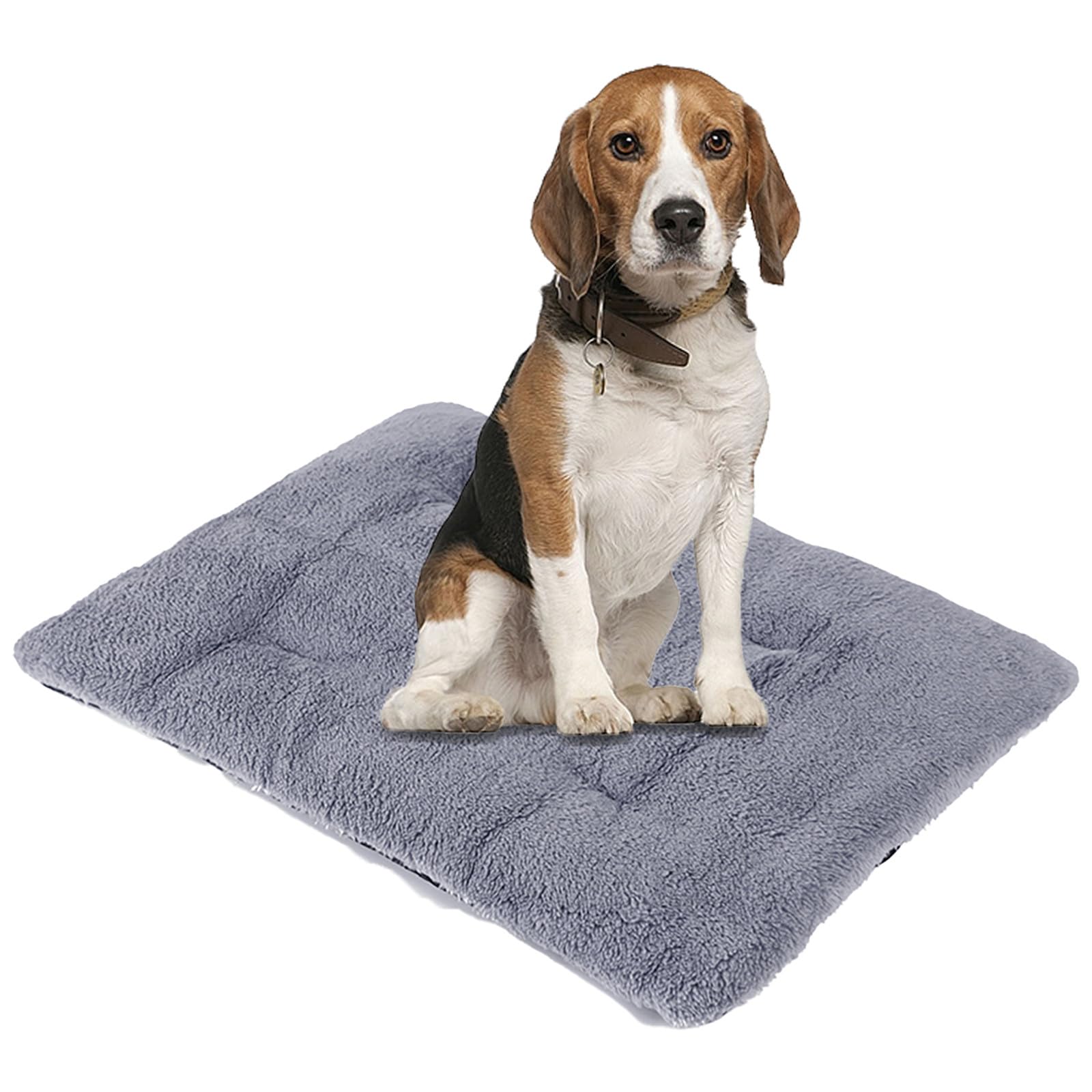 Self Warming Pet Pad, Super Soft and Self Heated Pet Kennel Pad for Medium Cats or Dogs, Anti-Slip Thermal Pet Crate Bed Mat for Sleeping(Gray, M)