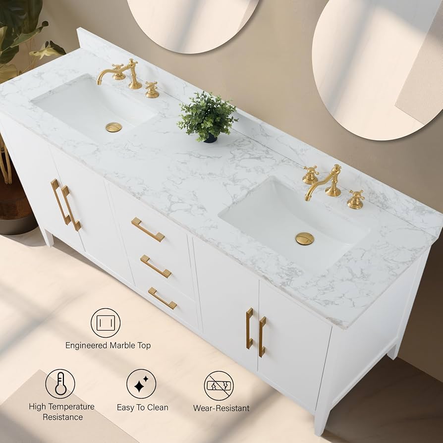 Amazon.com: Vanity Art 72 inch Bathroom Vanity with Double Sink