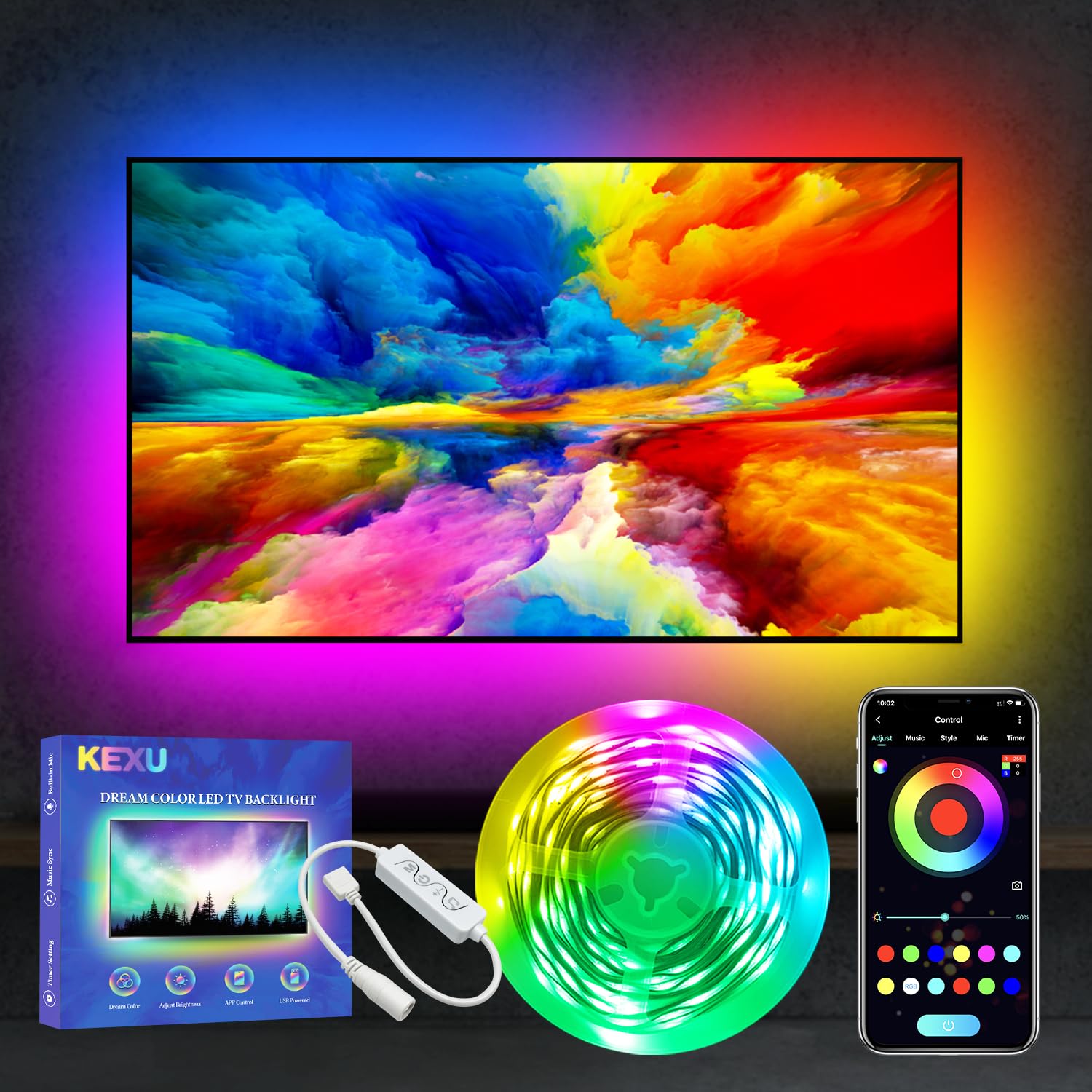 Ambilight Tv E T EASYTAO Tira Luces Led Para TV, Wi-Fi TV