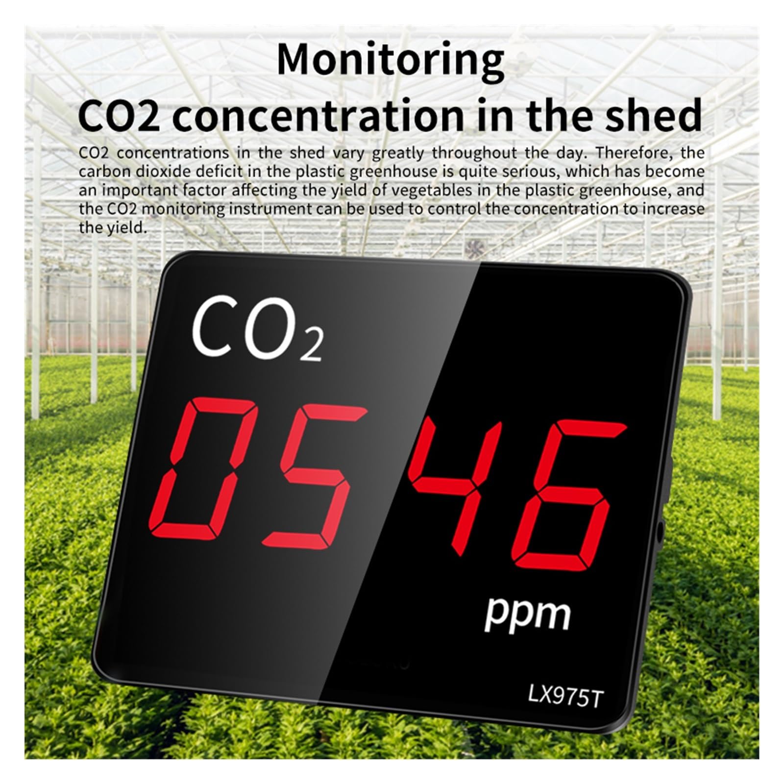 Czujnik detektora dwutlenku węgla CO2 Monitor CO2 z alarmem Miernik ści powietrza na podczerwień NDIR Tester czujnika do szklarni domowych Do pracy i domu