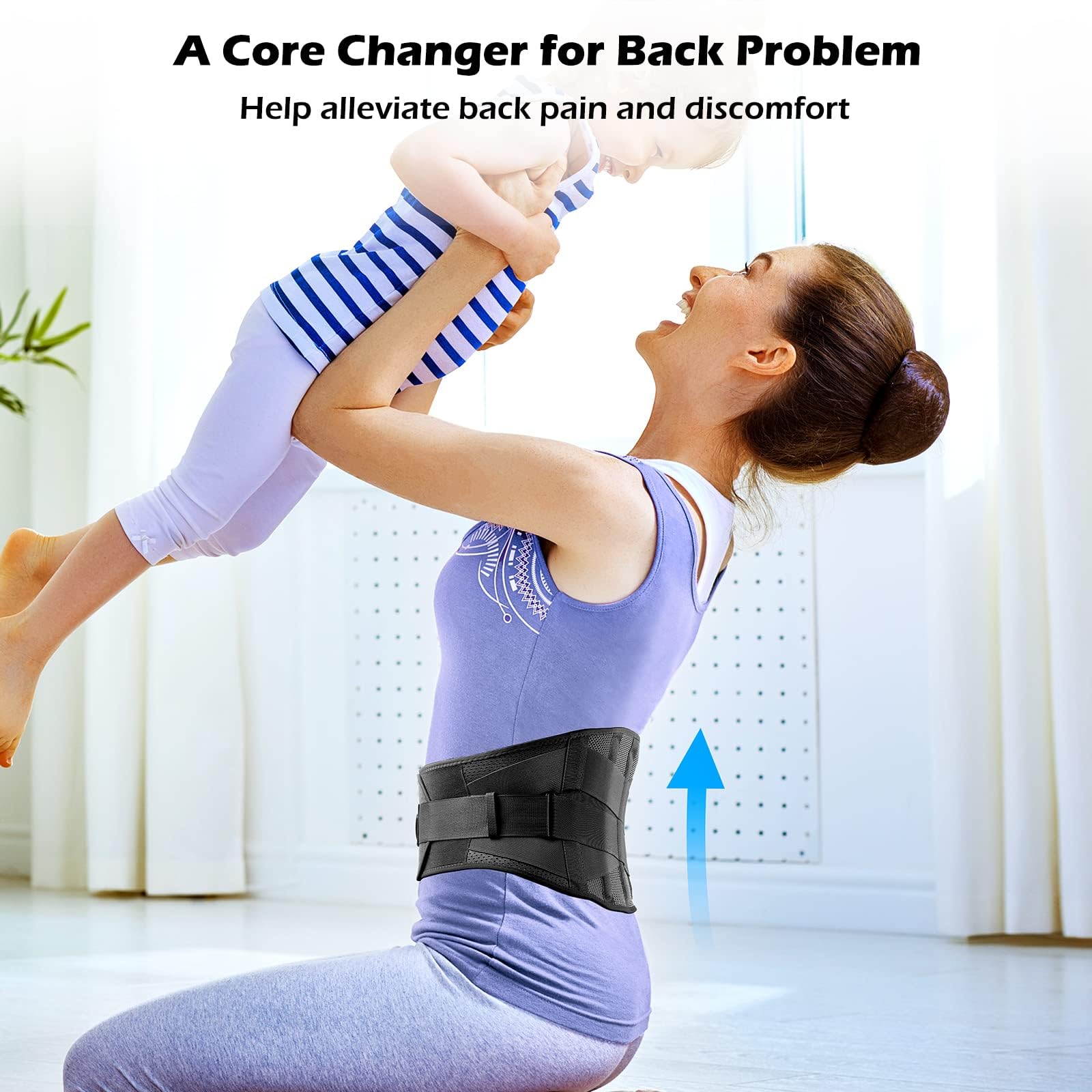 FREETOO Sottile Fascia Lombare Supporto Schiena Per Uomini Donne,Fascia Lombare 0rtopedica Con 5 Sostegno Alleviare L'ernia Del Disco Dalla Sciatica,Cintura Lombare che svolgono lavori pesanti
