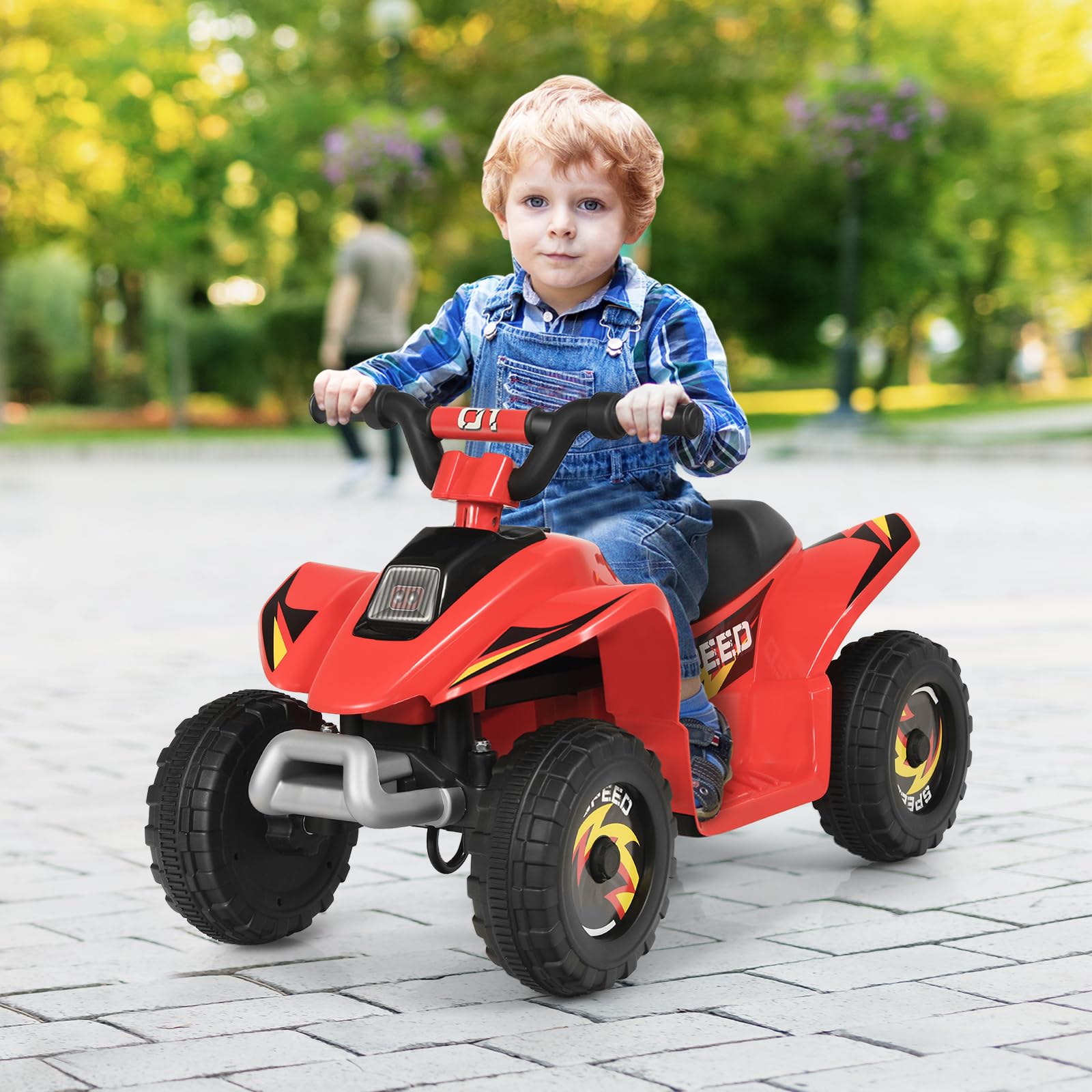 SOARS Auto elettrica per bambini, Quad elettrico per bambini ATV 6V, camminata anteriore/posteriore, sedile ergonomico, ruote antiscivolo, caricatore incluso, carico 30 kg, per ragazzi e ragazze 3