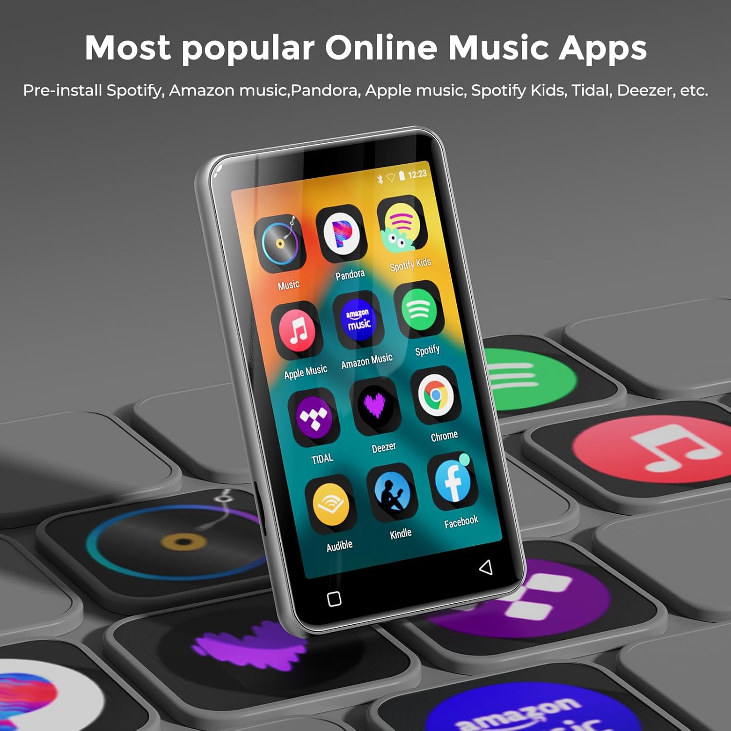 innioasis 80GB MP3 Player with Bluetooth and WiFi, MP3 Player for Kids with Spotify, Spotify Kids, Pandora, Audible, 4.0" Touch Screen Music Player with Parental Controls, Up to 1TB (White+ Silver) - Image 2