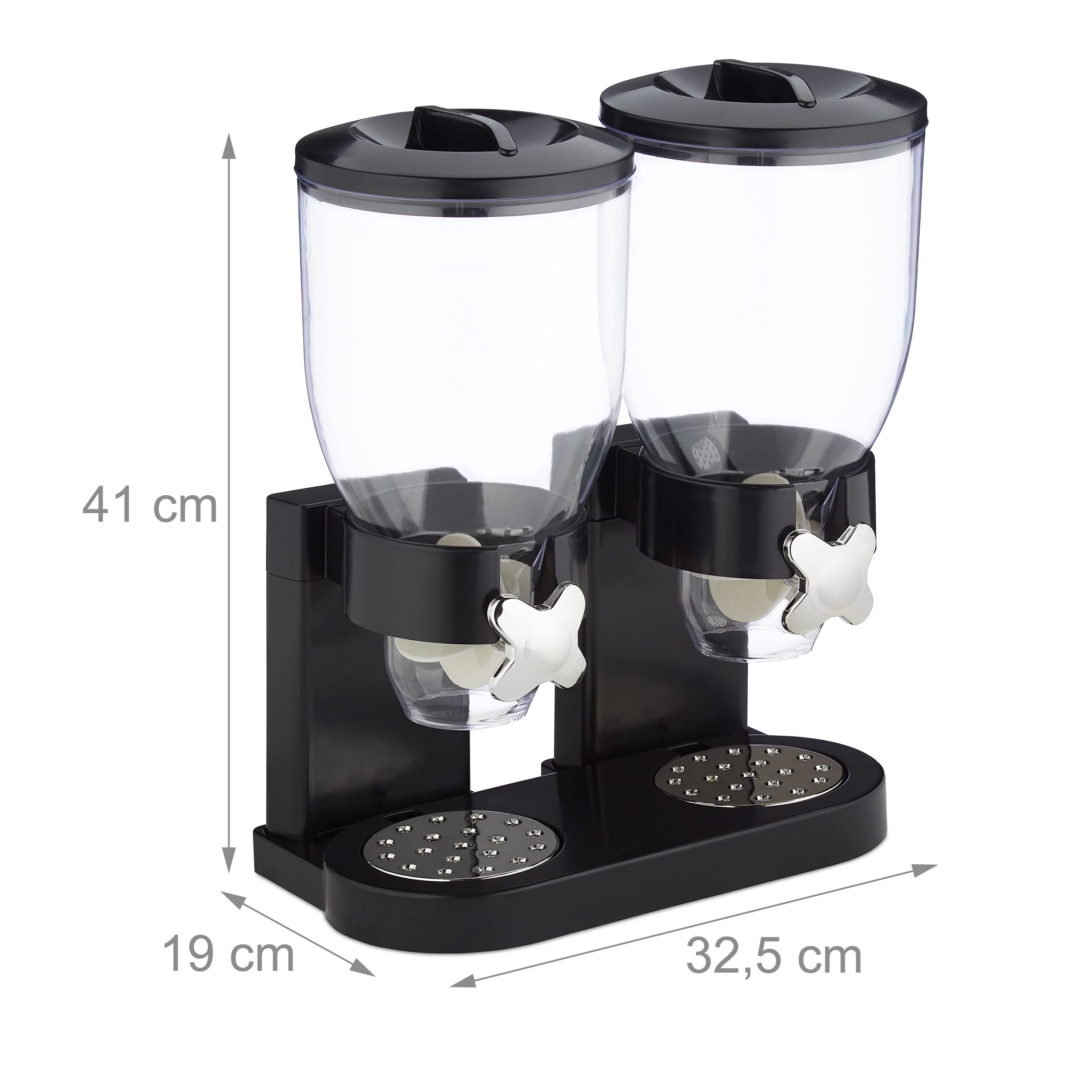 Dispenser Doppio Cereali Relaxdays - Nero, 3.5L Per Cereali E Dolcetti - Foto 7